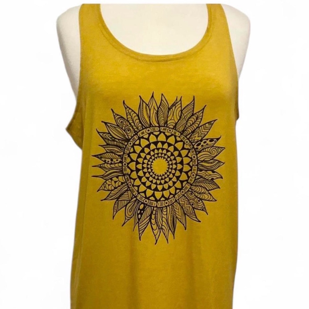 Sunflower Graphic Mustard Tank Top